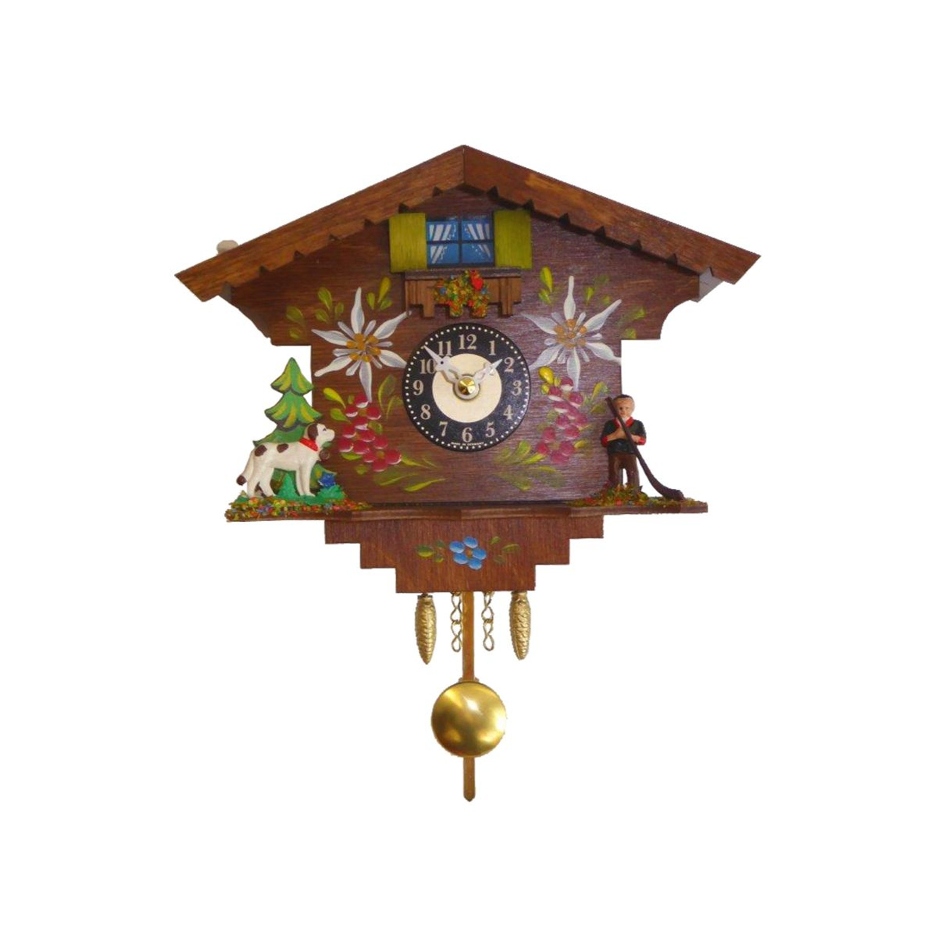 7" Brown Engstler BatteryOperated Mini Cuckoo Wall Clock with Music